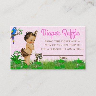 Ethnic Girl Safari Baby Shower Diaper Raffle