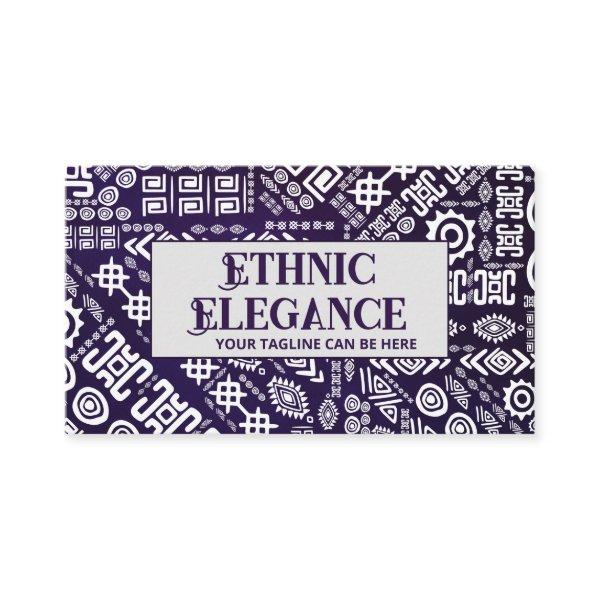 Ethnic Pattern Ornament white on violet