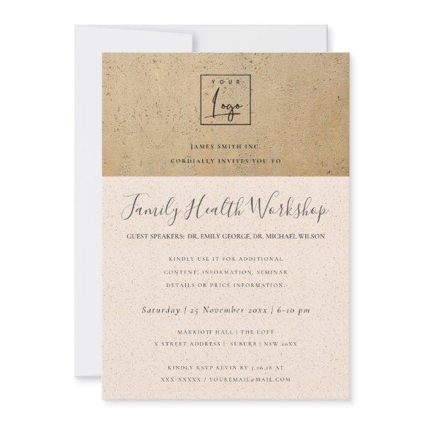 EUCALYPTUS BLUSH ROSE FAUNA KRAFT WORKSHOP EVENT INVITATION