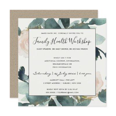 EUCALYPTUS BLUSH ROSE FOLIAGE WORKSHOP EVENT INVITATION