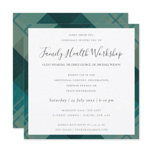 EUCALYPTUS BLUSH ROSE KRAFT BLACK WORKSHOP EVENT INVITATION