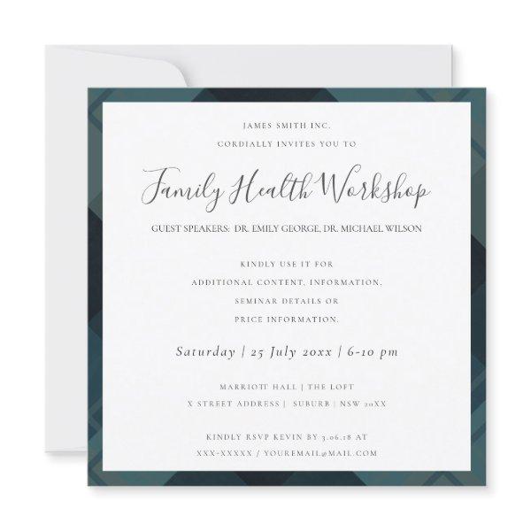 EUCALYPTUS BLUSH ROSE KRAFT BLACK WORKSHOP EVENT INVITATION