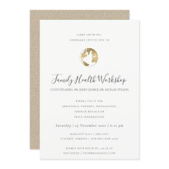 EUCALYPTUS BLUSH ROSE KRAFT NAVY WORKSHOP EVENT INVITATION