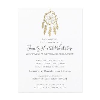 EUCALYPTUS BLUSH ROSE KRAFT PINK WORKSHOP EVENT ANNOUNCEMENT POSTCARD