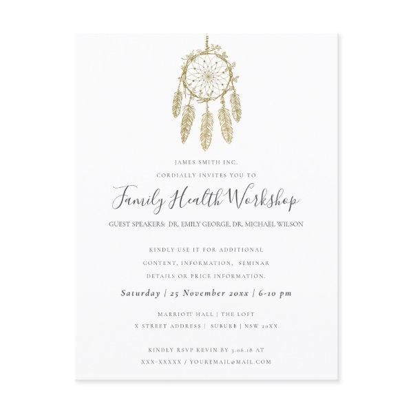 EUCALYPTUS BLUSH ROSE KRAFT PINK WORKSHOP EVENT ANNOUNCEMENT POSTCARD