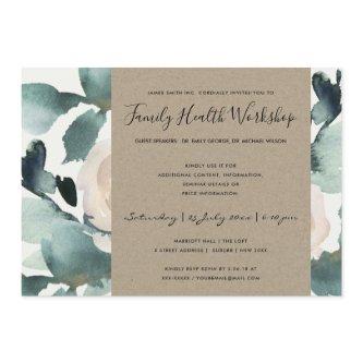 EUCALYPTUS BLUSH ROSE KRAFT PINK WORKSHOP EVENT INVITATION