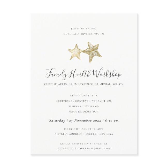 EUCALYPTUS BLUSH ROSE NAVY PINK WORKSHOP EVENT ANNOUNCEMENT POSTCARD