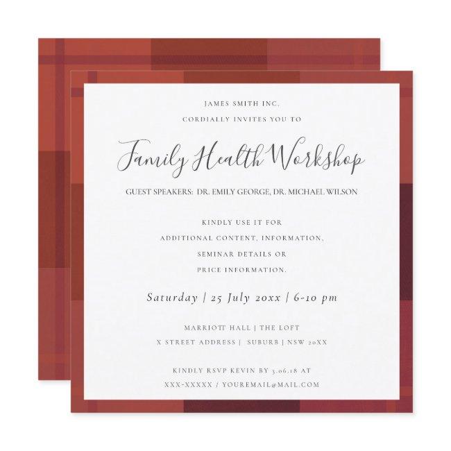 EUCALYPTUS BLUSH ROSE PINK NAVY WORKSHOP EVENT INVITATION