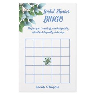 Eucalyptus Bridal Shower Bingo Game Card Flyer