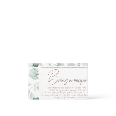 Eucalyptus Frame Bridal Shower Recipe Card Request
