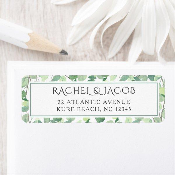 Eucalyptus Garden Greenery Border Return Address Label