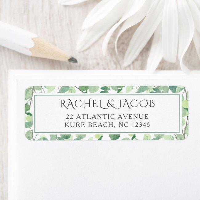 Eucalyptus Garden Greenery Border Return Address Label