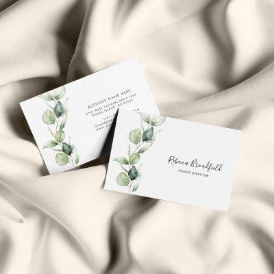 Eucalyptus Greenery Elegant Script Beauty Salon