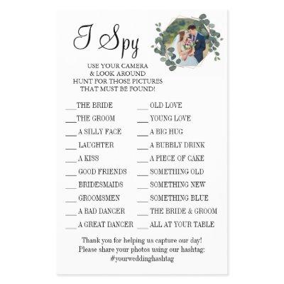 Eucalyptus I spy wedding reception game card Flyer