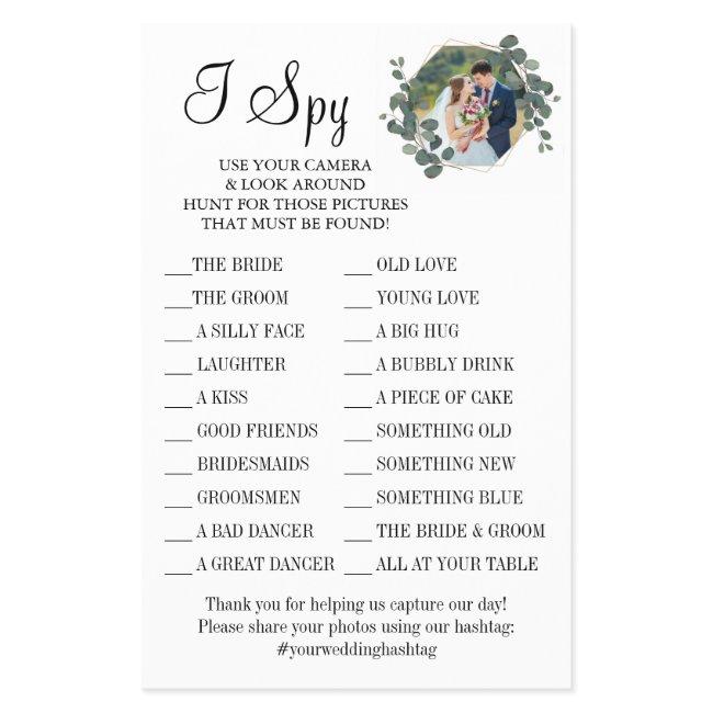 Eucalyptus I spy wedding reception game card Flyer