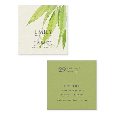 EUCALYPTUS LEAF WATERCOLOUR FOLIAGE WEDDING SQUARE