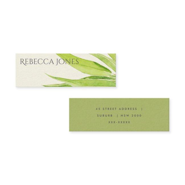EUCALYPTUS LEAVES WATERCOLOUR FOLIAGE ADDRESS MINI