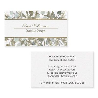 Eucalyptus & Pine Sage & Gold Classy Feminine