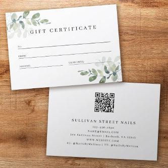 Eucalyptus QR Code Business Gift Certificate