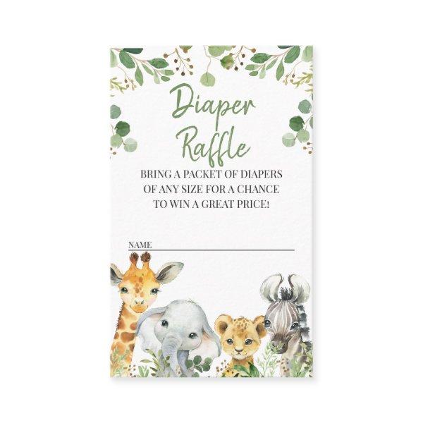 Eucalyptus Safari Baby Shower Diaper Raffle Insert