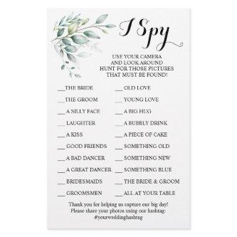 Eucalyptus Wedding Reception I Spy Game Card Flyer