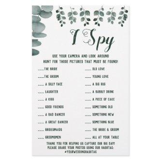 Eucalyptus Wedding Reception I Spy Game Card Flyer