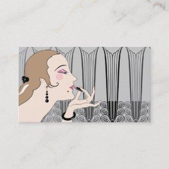 Eve, Art Deco Lady in Gray and Taupe