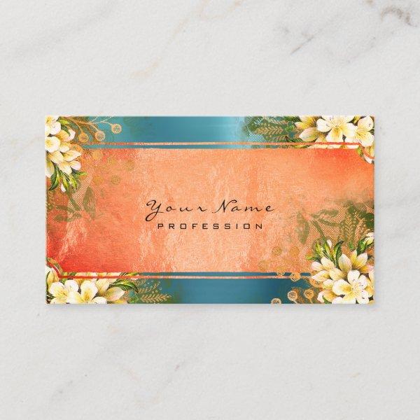 Event Floral Mint Green Coral Blue Rose Gold