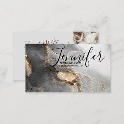 Event Planner Beautiful Black, Grey & Gold Marble
