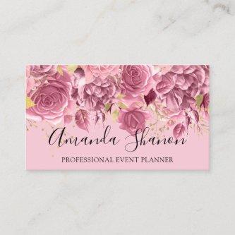 Event Planner Drips Roses QR Code Logo Pink