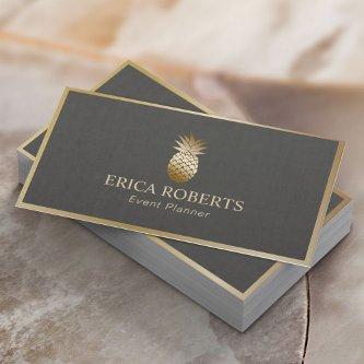 Event Planner Pineapple Modern Foil Gold Frame