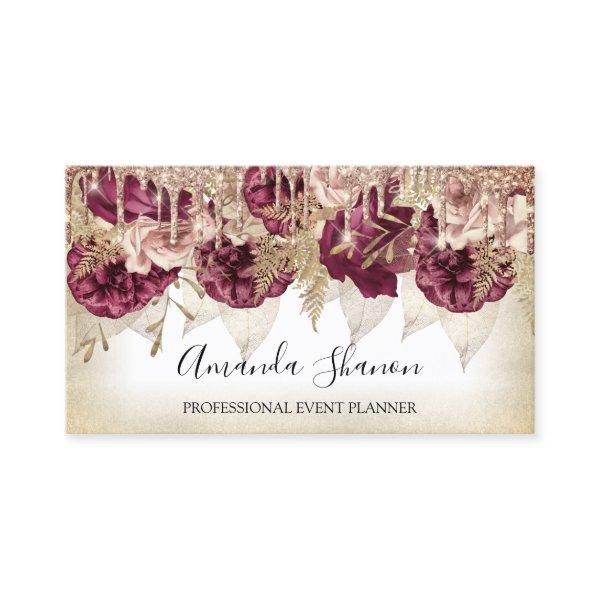 Event Planner Roses Flowers Drips QR Logo Elegant