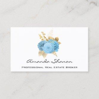 Event Wedding Planner Blue Gold Roses Logo QR CODE