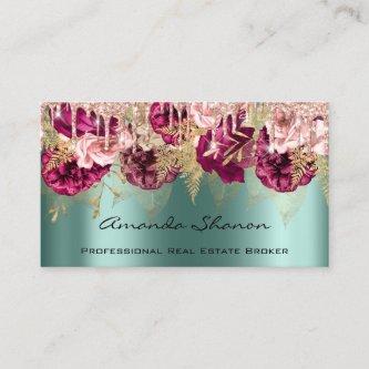 Event Wedding Planner Roses Teal Drip Logo QRCODE