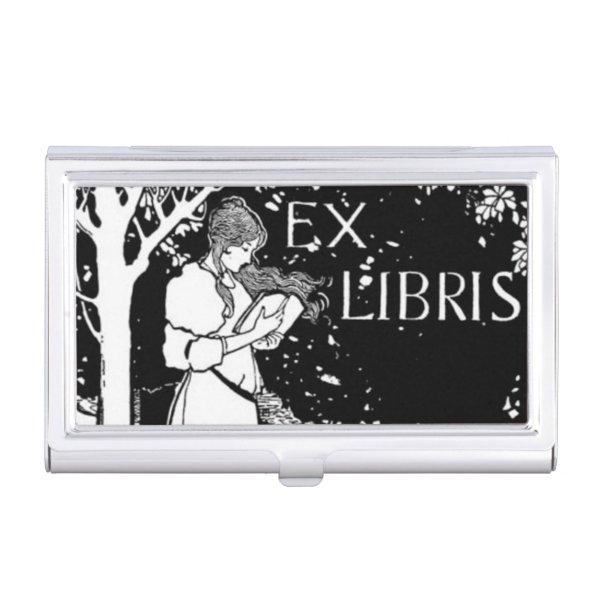 Ex Libris Art Nouveau Woman reading under tree  Case