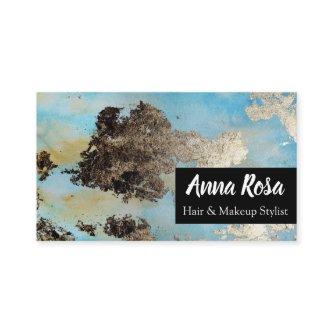 * Exciting Watercolor Blue Black Silver Abstract