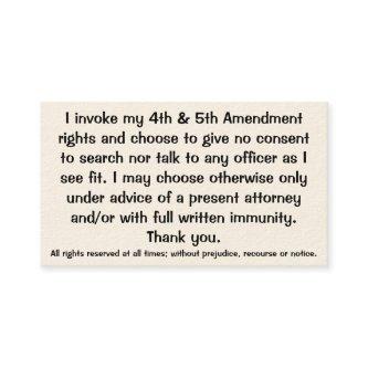 Exclamation of Constitutional Rights Cards