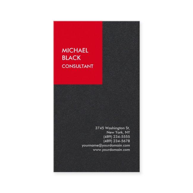 Exclusive Red Black Unique Modern Minimalist Plain
