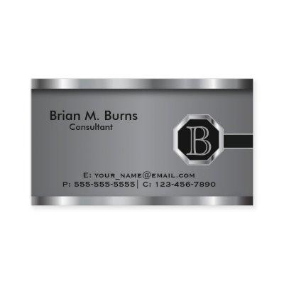 Executive Black Steel Chrome Monogram