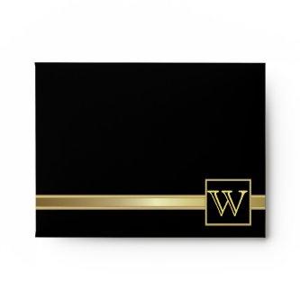 Executive Black with Gold | Monogram Plate Envelope