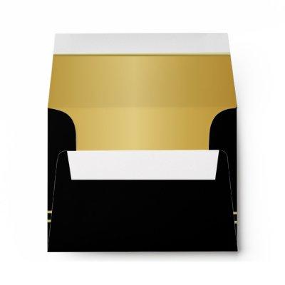 Executive Black with Gold Monogram Plate | Gold Envelope