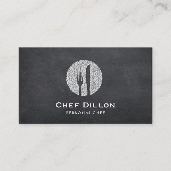Executive Chef Chalkboard Fork and Knife Catering