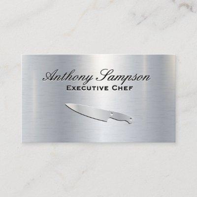 Executive Chef | Silver Metallic Gloss Background