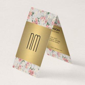 Executive Gold Floral Pattern Series with Monogram