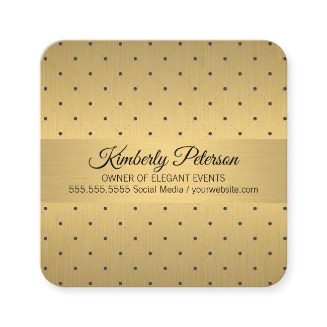 Executive Gold Metallic / Diamond Dot Patterns II Square