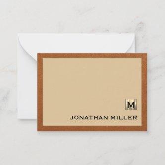 Executive Gold Monogram Note Card
