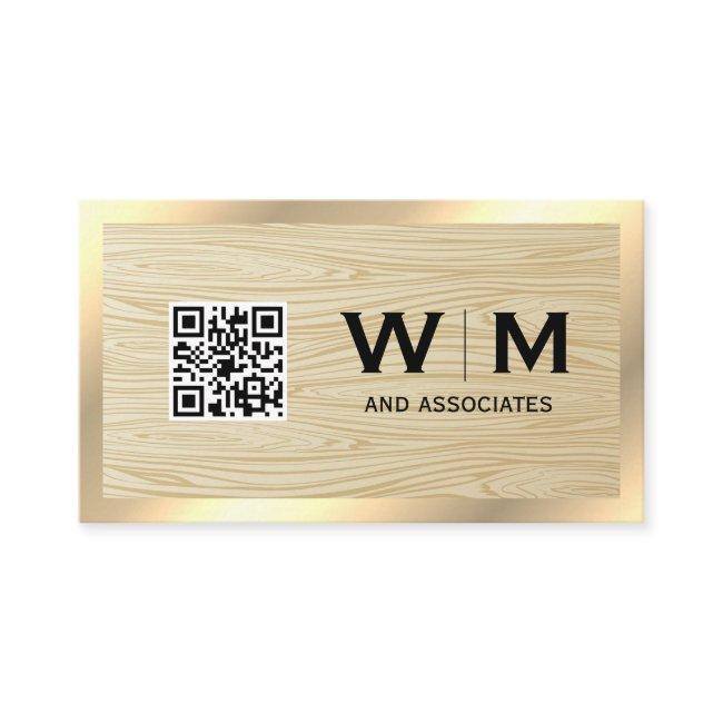 Executive Gold | Wood Grain | QR Code