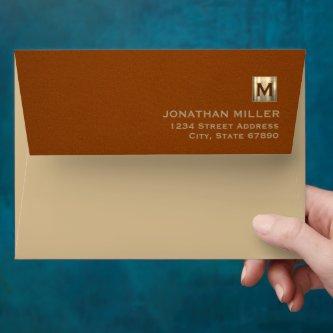 Executive Sable Gold Emblem Return Address Envelope