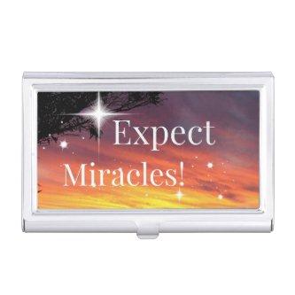 Expect Miracles Sparkle Sunset Inspirational Quote  Case