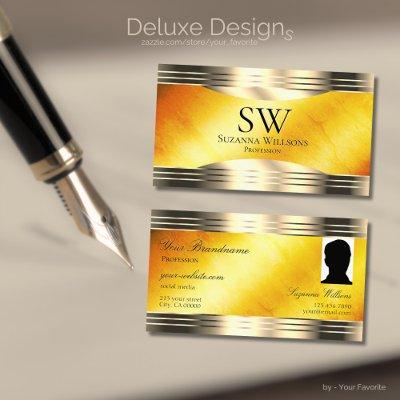 Exquisite Orange Marble Gold Border Monogram Photo